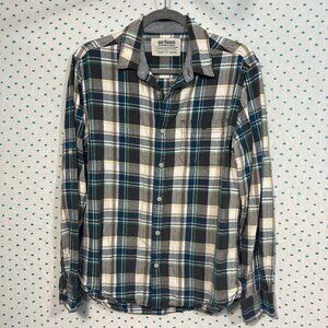 Urban Pipeline Blue & Gray Plaid Button Up Casual Dress Up Shirt